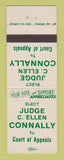 Matchbook Cover - Judge C Ellen Connally Court of Appeals Election