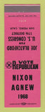 Matchbook Cover - Richard Nixon Agnew for President 1968 San Pedro CA PINK