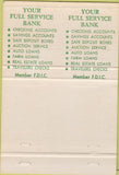 Matchbook Cover - Ripon State Bank Fairwater Brandon WI 40 Strike