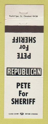Matchbook Cover - Pete for Sheriff Election