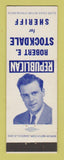 Matchbook Cover - Robert Stockdale Sheriff Election