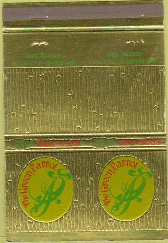 Matchbook Cover - Green Parrot Restaurant Houston TX 40 Strike