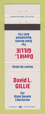 Matchbook Cover - David Gillie State Senate Election Libertarian