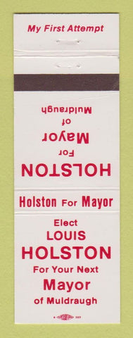 Matchbook Cover - Louis Holston for Mayor Muldraugh