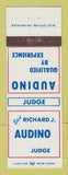 Matchbook Cover - Richard Audino Judge Election New Castle PA?