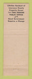 Matchbook Cover - Arthur Shaffer Sheriff Election Lawrence County PA?
