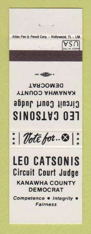 Matchbook Cover - Leo Catsonis Circuit Court Judge Kanawha County