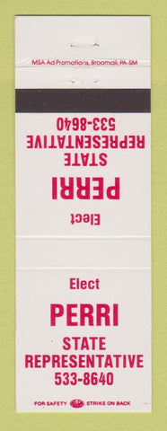 Matchbook Cover - Perri State Representative Election