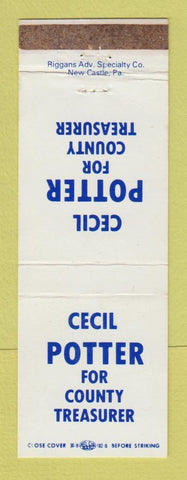 Matchbook Cover - Cecil Potter for County Treasurer Election WEAR