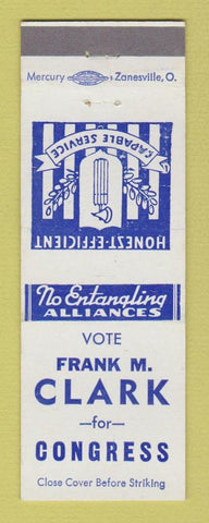 Matchbook Cover - Frank M Clark for Congress Election