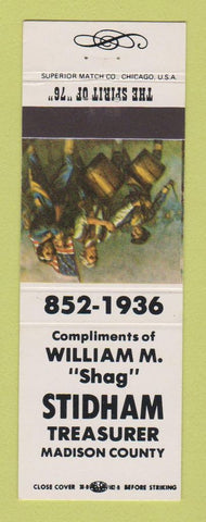 Matchbook Cover - William Shag Stidham Treasurer Election Madison County