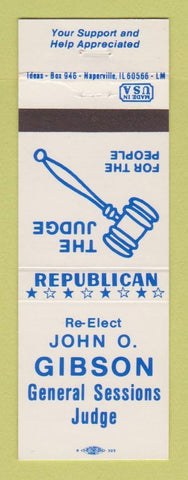 Matchbook Cover - John O Gibson General Sessions Judge Election