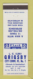 Matchbook Cover - LC Len Grigsby Citty Comm Election 1958