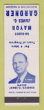 Matchbook Cover - James Gardner Mayor Election