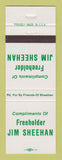 Matchbook Cover - Freeholder Jim Sheehan