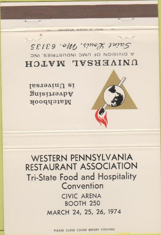 Matchbook Cover - Western PA Restaurant Assn Convention 1974 40 Strike