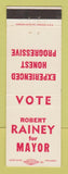 Matchbook Cover - Robert Rainey for Mayor Election