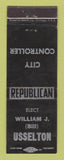 Matchbook Cover - William Usselton City Controller Election WEAR