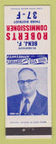 Matchbook Cover - Benjamin Roberts Commissioner Election