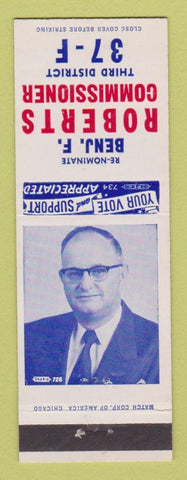 Matchbook Cover - Benjamin Roberts Commissioner Election