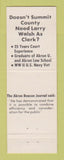Matchbook Cover - Lawrence Walsh Clerk Common Pleas Court Election Akron OH
