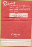 Matchbook Cover - Reading Building  and  Loan Co Cincinnati OH 40 Strike