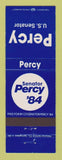 Matchbook Cover - Charles Percy Senate Election IL Illinois 1984