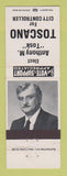 Matchbook Cover - Anthony Toscano City Controller Election New Castle? PA