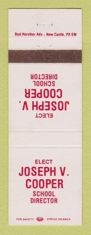 Matchbook Cover - Joseph Cooper School Director Election
