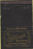 Matchbook Cover - Filling Men's Shop Clothing  40 Strike