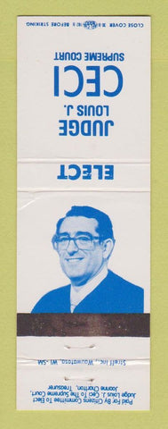 Matchbook Cover - Judge Louis Ceci for Supreme Court Election WI WEAR