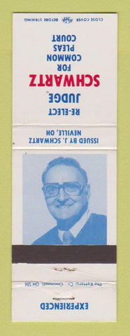 Matchbook Cover - Judge J Schwartz Common Pleas Court Election Neville OH