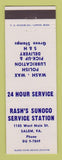 Matchbook Cover - Rash's Sunoco oil gas Salem VA