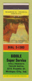 Matchbook Cover - Biddle Shell oil gas Trailer Rentals Michigan City IN