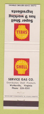 Matchbook Cover - Shell oil gas Wytheville VA