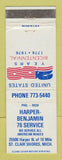 Matchbook Cover - Harper Benjamin 76 oil gas St Clair Shores MI 1976 WEAR