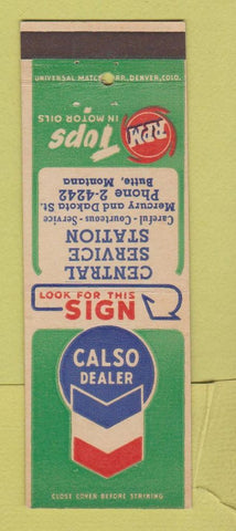 Matchbook Cover - Calso oil gas Central Service Butte MT