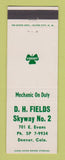 Matchbook Cover - DH Fields Shamrock oil gas Denver Colorado