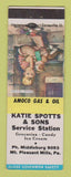 Matchbook Cover - Kaite Spotts oil gas Amoco Mount Pleasant Mills PA