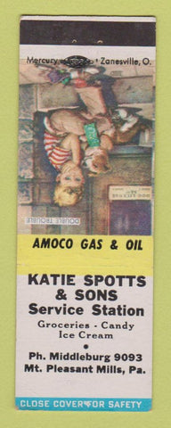 Matchbook Cover - Kaite Spotts oil gas Amoco Mount Pleasant Mills PA