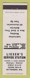 Matchbook Cover - Liesch's Mobil oil gas Wittenberg WI