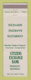 Matchbook Cover - Citizens Exchange Bank Pearson GA