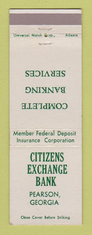 Matchbook Cover - Citizens Exchange Bank Pearson GA