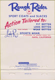 Matchbook Cover - Don's Men's Shop Rough Rider San Bruno CA 40 Strike