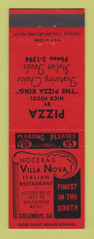 Matchbook Cover - Nocera's Villa Nova Pizza Columbus GA