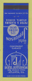 Matchbook Cover - Hotel Jefferson Atlanta GA