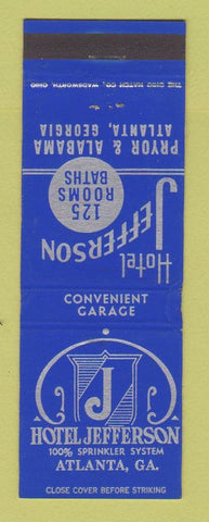 Matchbook Cover - Hotel Jefferson Atlanta GA