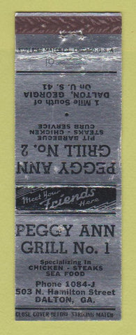 Matchbook Cover - Peggy Ann Grill Dalton GA WEAR