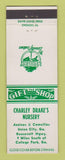 Matchbook Cover - Charley Drake's Nursery College Park GA