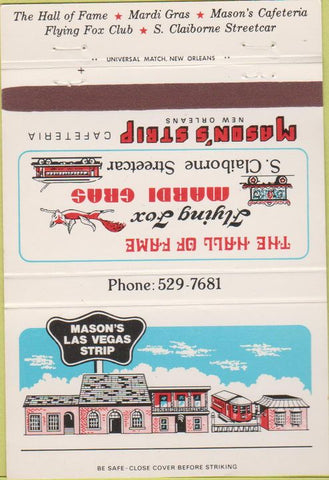 Matchbook Cover - Mason's Las Vegas Strip NV 40 Strike